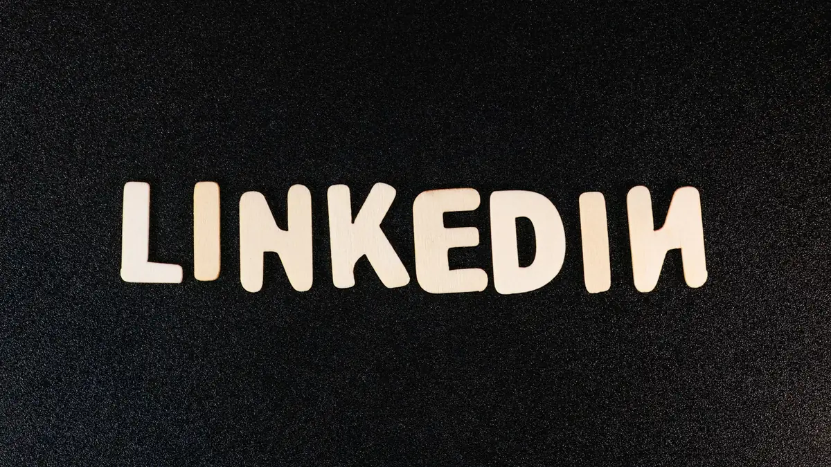The word LinkedIn spelled in white letters on a black background